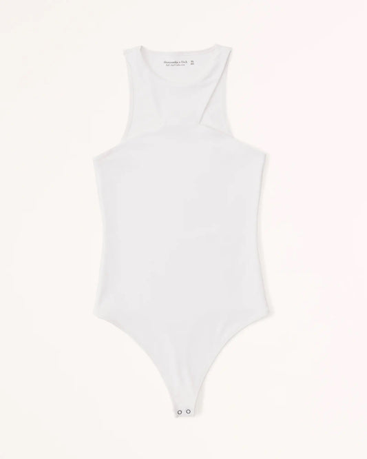 Body de tela con cuello alto sin costuras