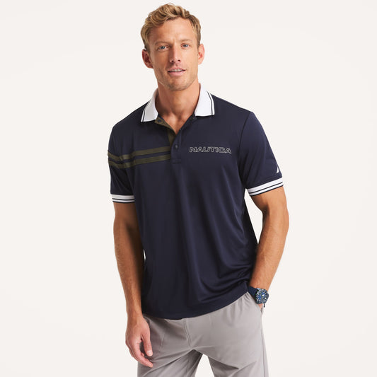 Chemise Navtech con franja centrales y ribeteado