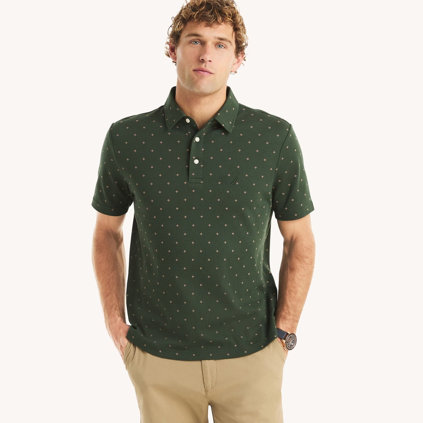 Chemise de algodón con estampado y logo