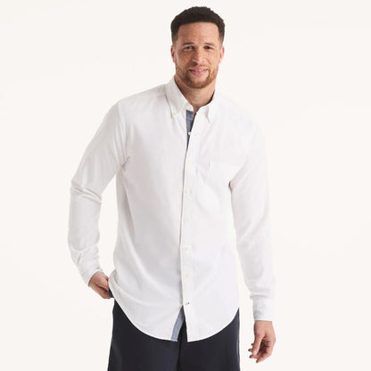 Camisa manga larga unicolor Oxford para Grandes