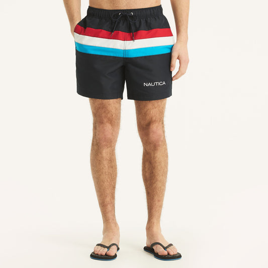Traje de baño con franjas tipo short 6" secado rápido