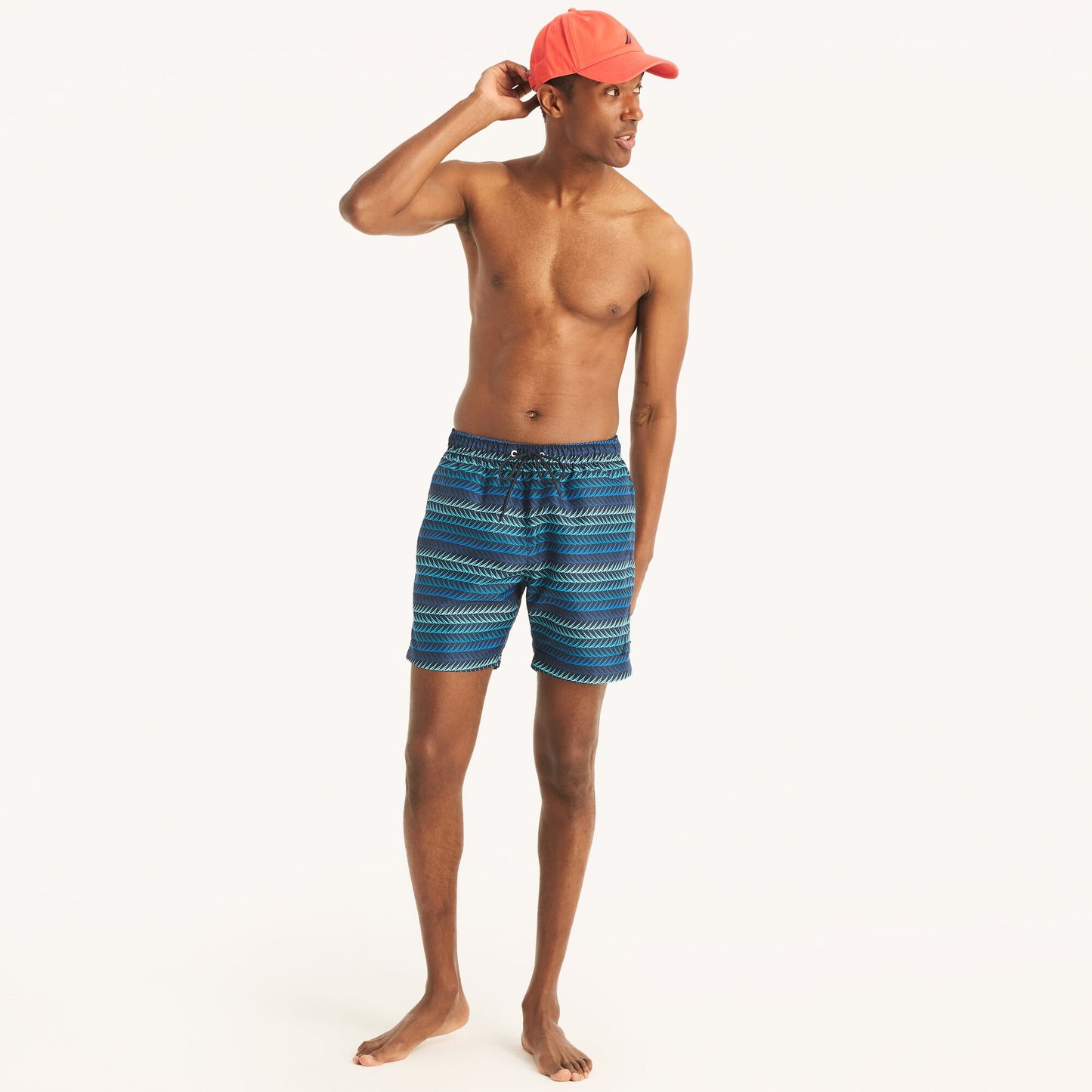 Traje de baño con rayas tipo short 6" secado rapido
