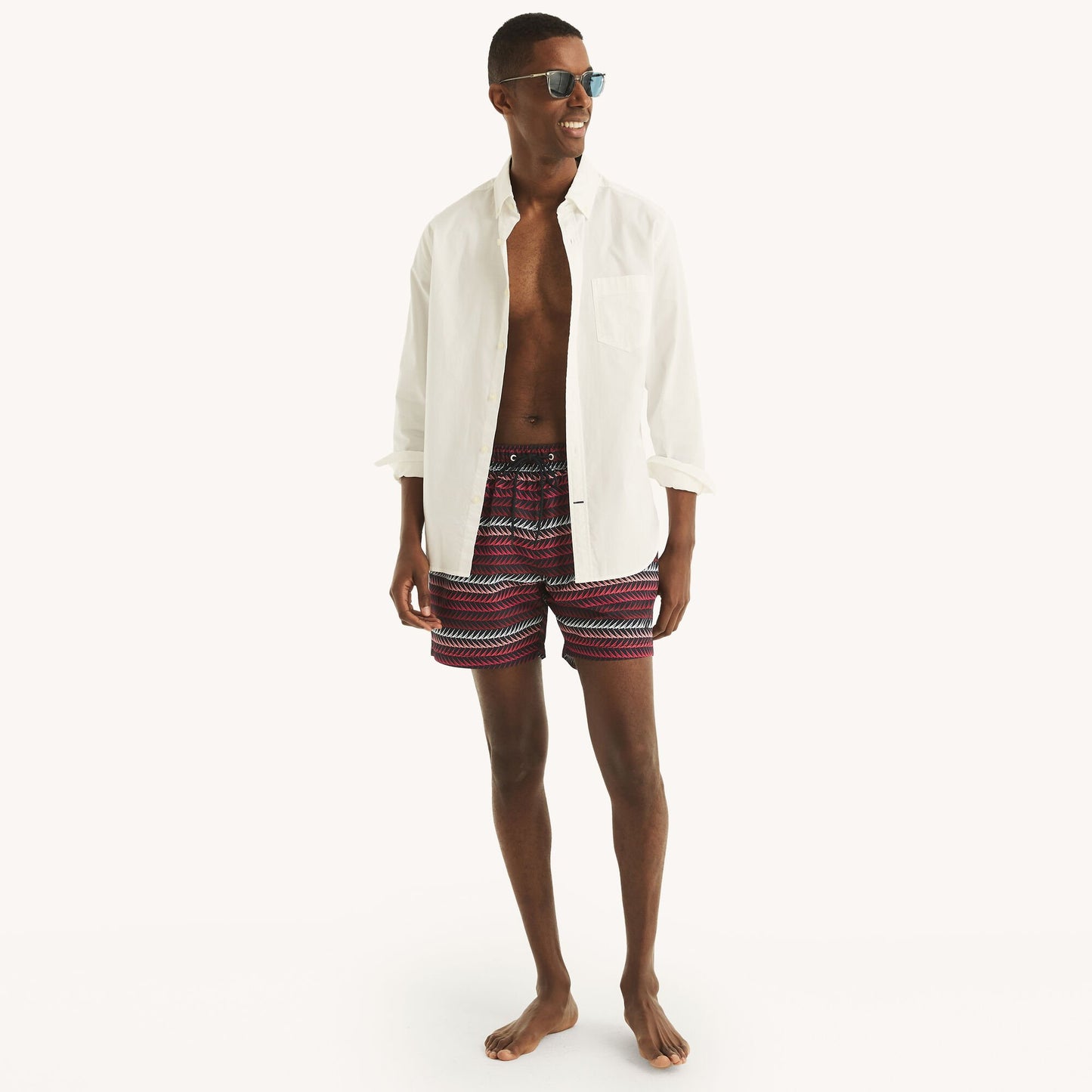 Traje de baño con rayas tipo short 6" secado rapido