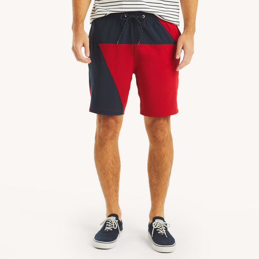 Traje de baño con colores combinados tipo short 8"