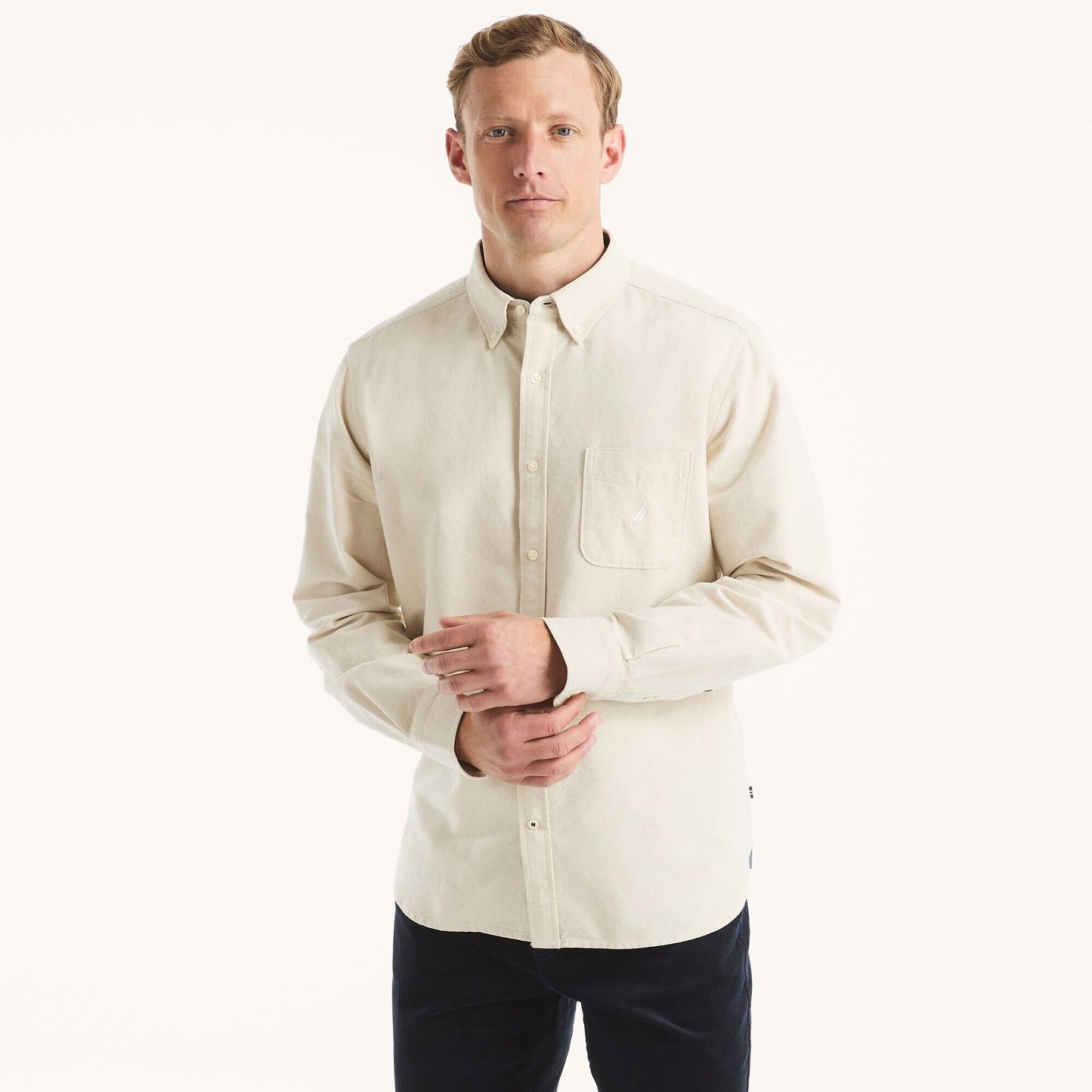 Camisa manga larga unicolor Oxford