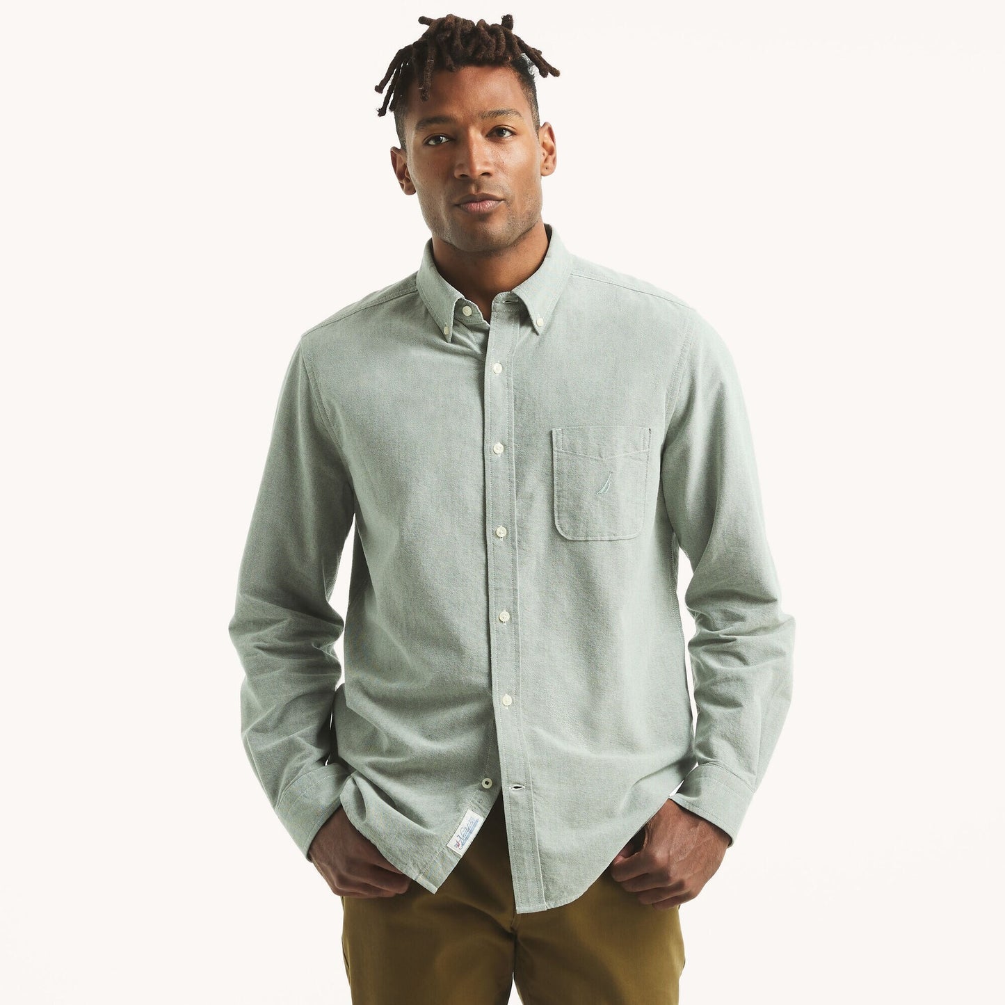 Camisa manga larga unicolor Oxford