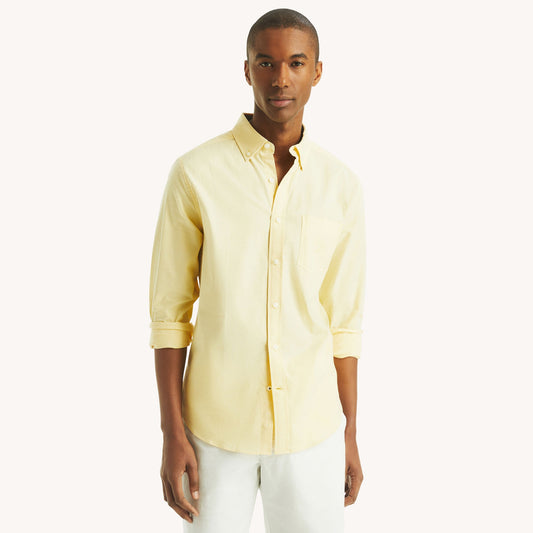 Camisa manga larga unicolor Oxford