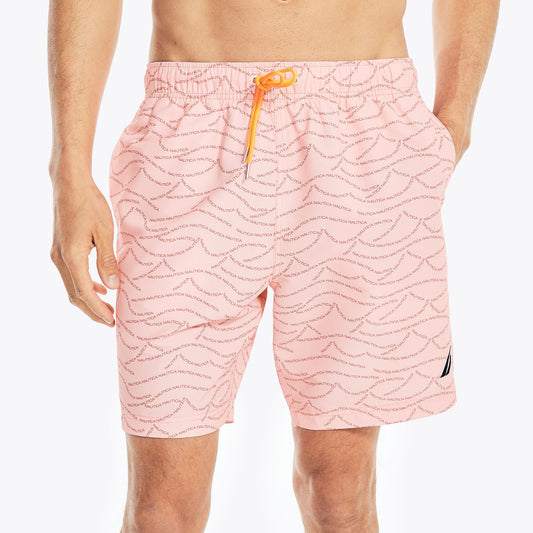 Traje de baño logo en olas tipo short 8" secado rápido