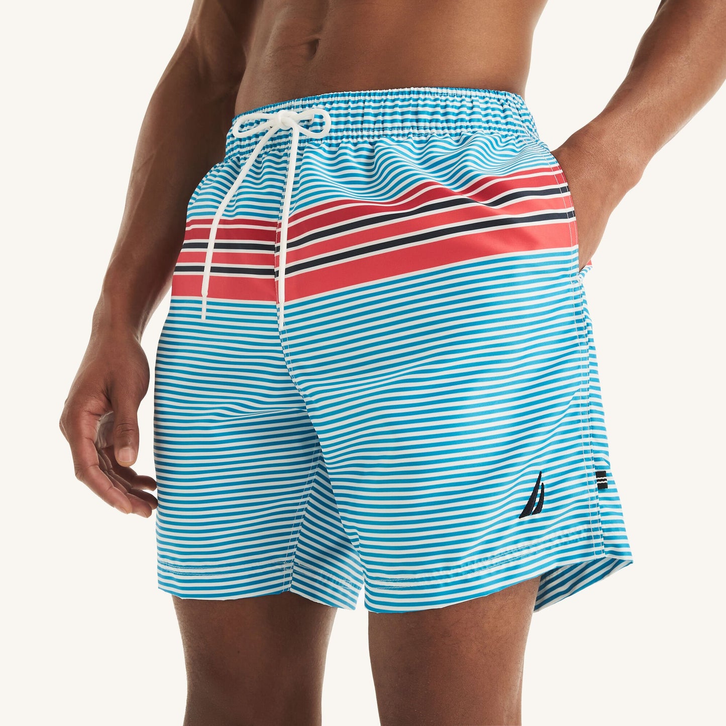 Traje de baño con rayas tipo short 6" secado rápido