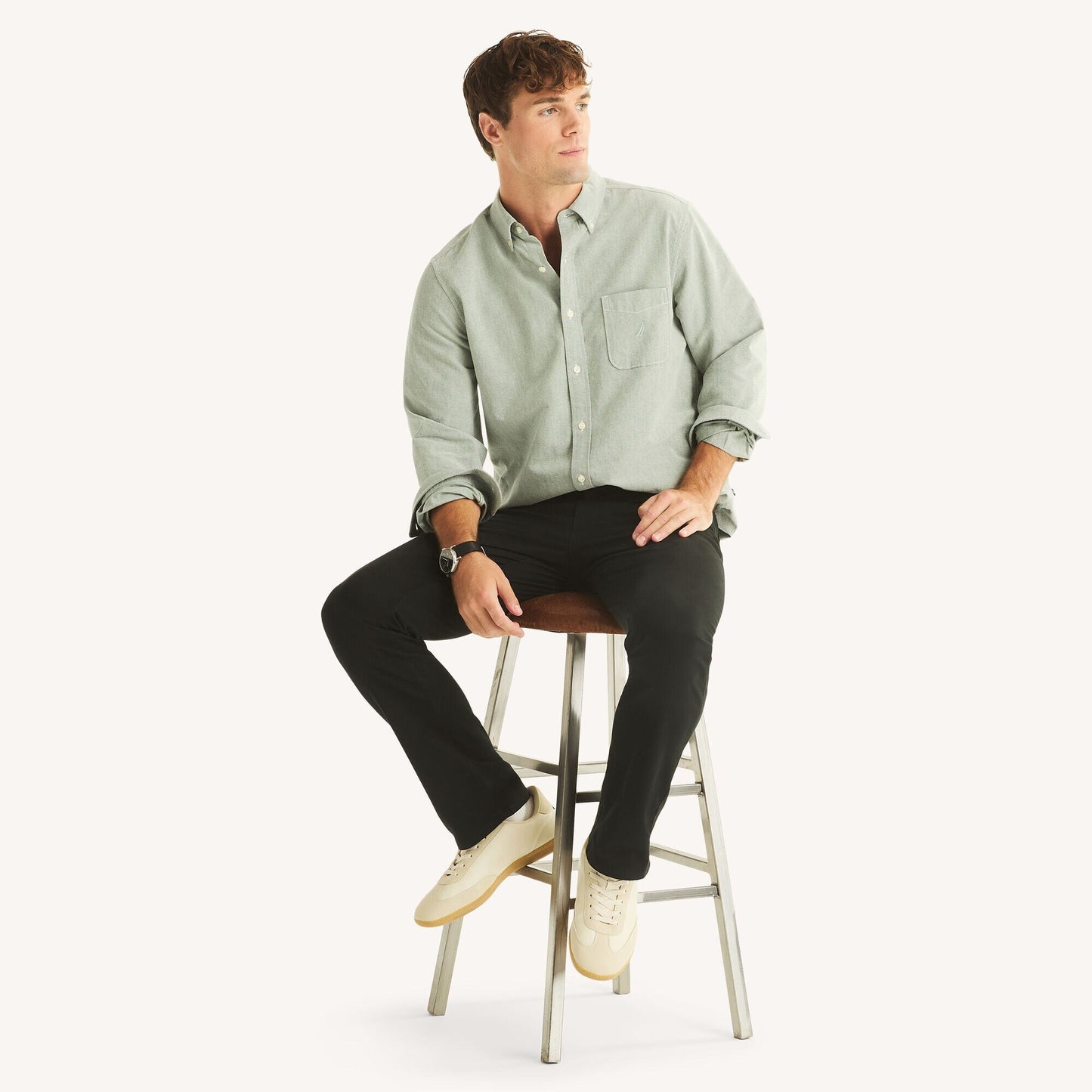 Pantalon elastico regular corte recto