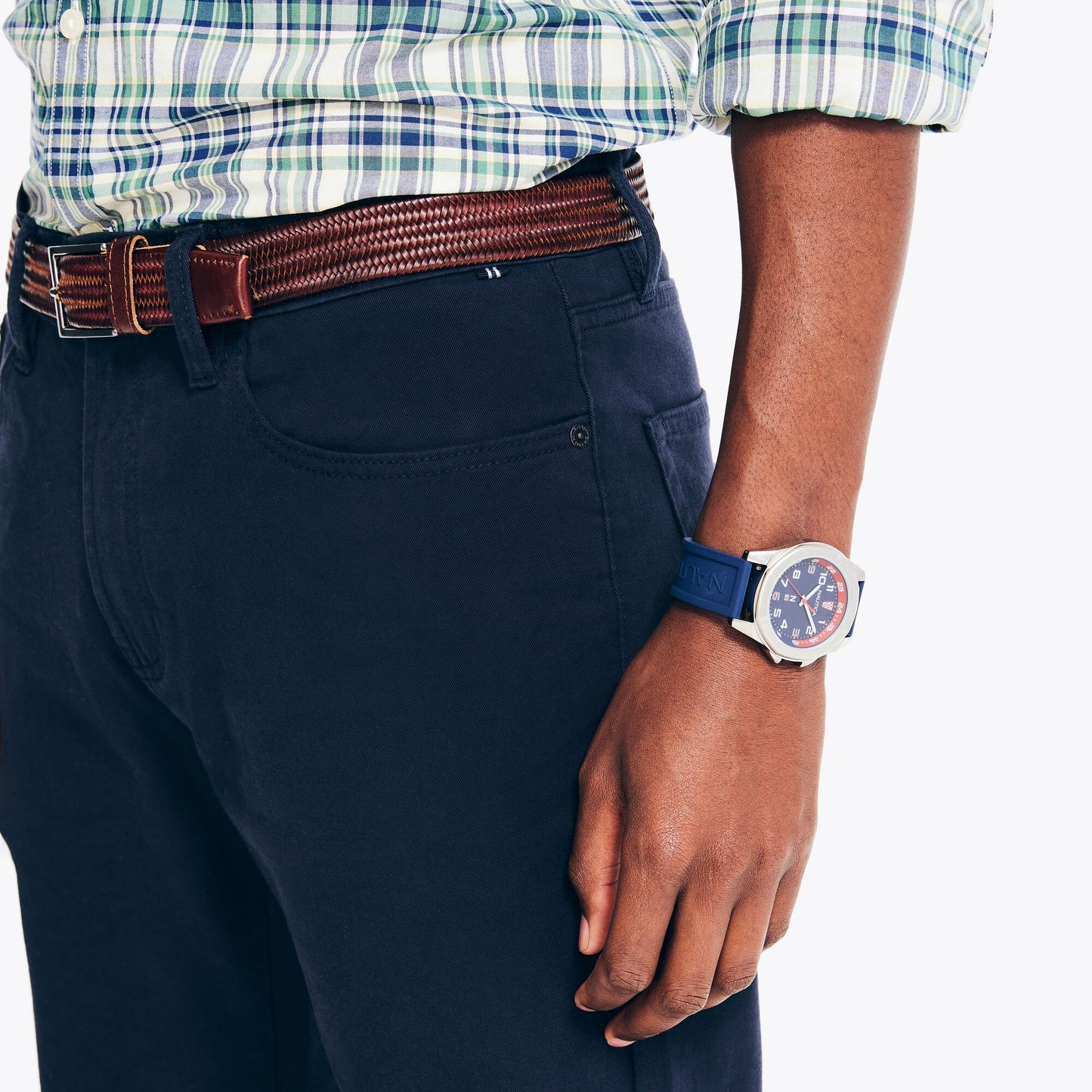 Pantalon elastico regular corte semi ajustado