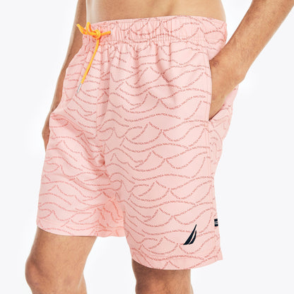 Traje de baño logo en olas tipo short 8" secado rápido