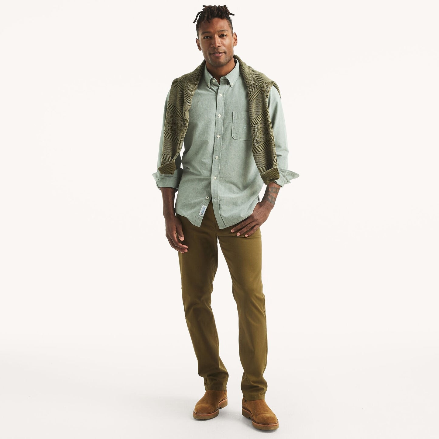 Camisa manga larga unicolor Oxford