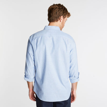 Camisa manga larga unicolor Oxford para Grandes