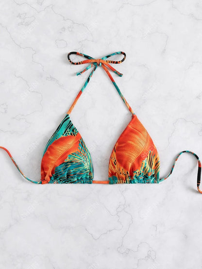 Bañador bikini al azar con estampado tropical