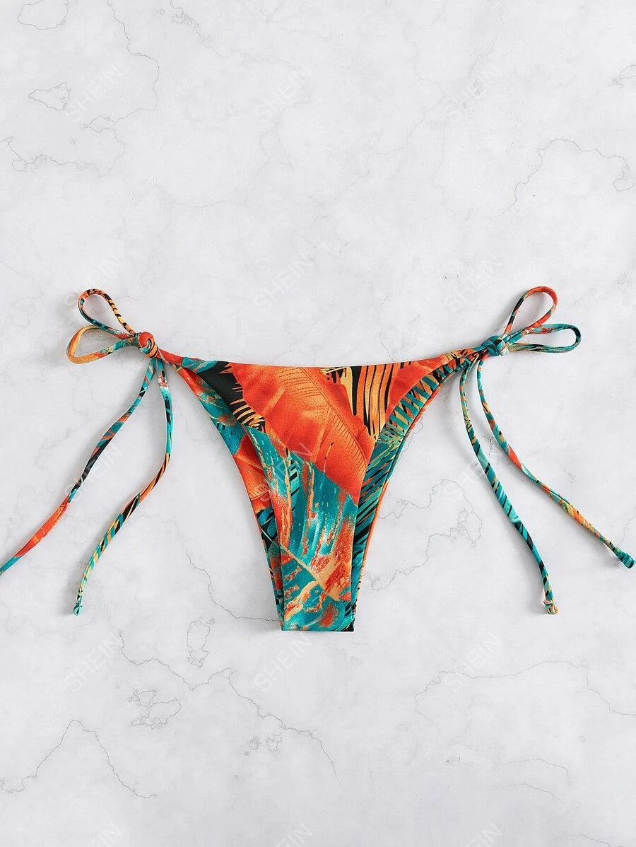 Bañador bikini al azar con estampado tropical