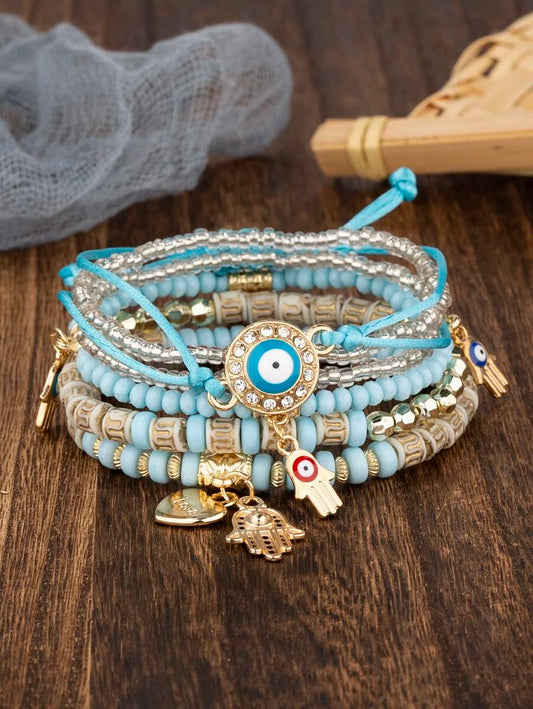 Pulsera de 6 piezas estilo bohemio