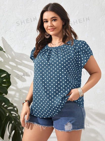 Blusa de lunares manga tulipán