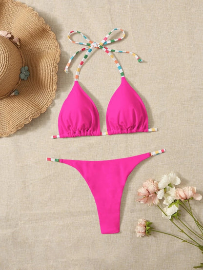 Bañador bikini triángulo halter