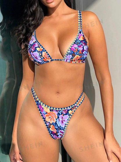 Bañador bikini con estampado floral