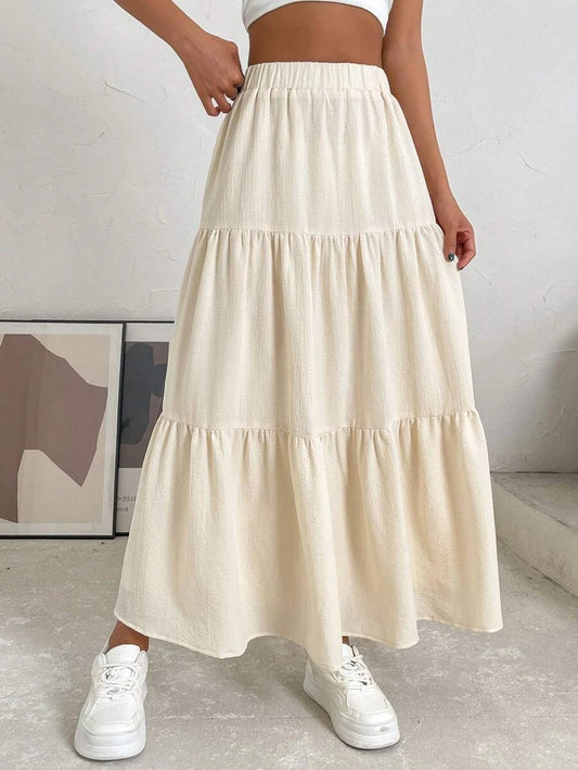 Falda con dobladillo con volantes multicapa