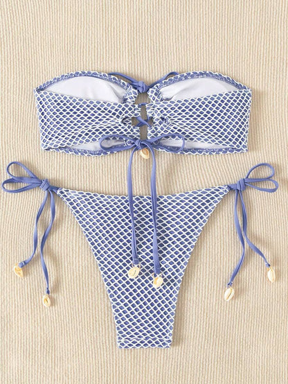 Bañador bikini tiras ajustables de malla