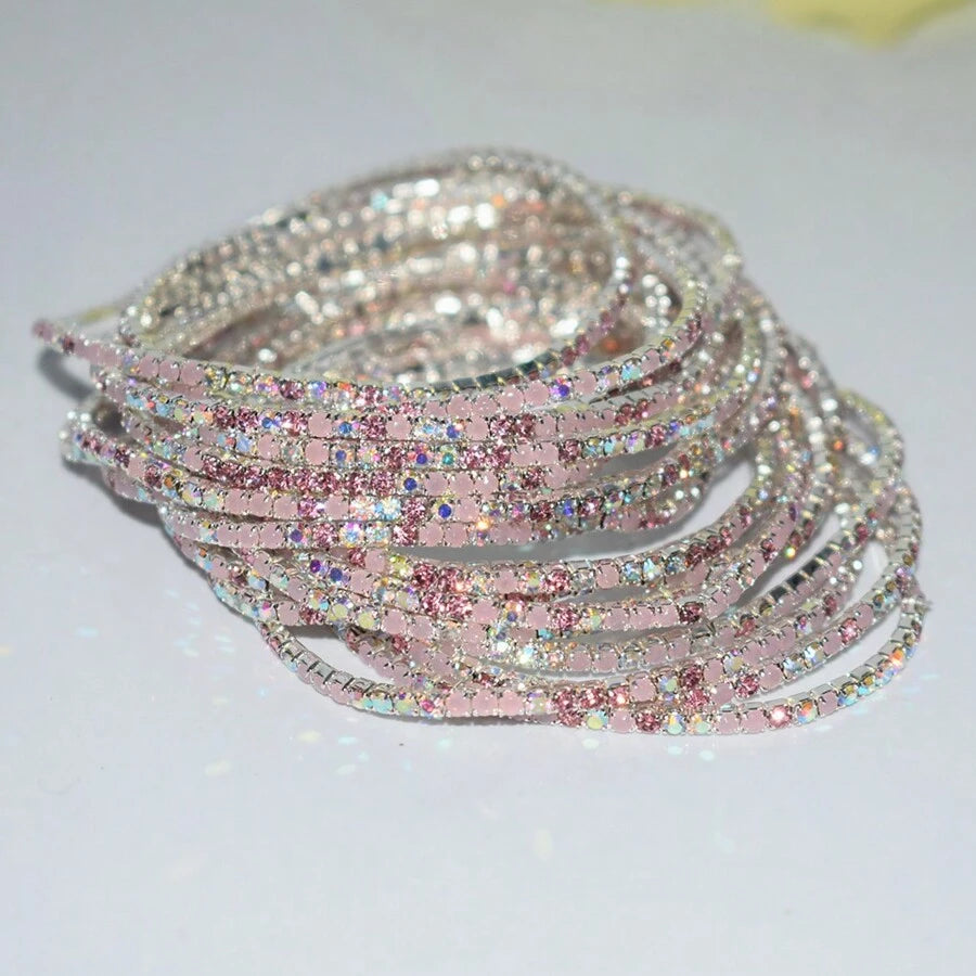 Conjunto de pulseras elásticas brillantes