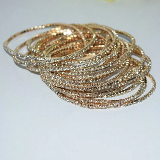 Conjunto de pulseras elásticas brillantes