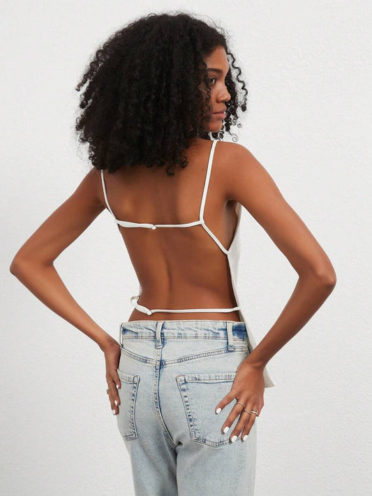 Blusa de espalda descubierta casual
