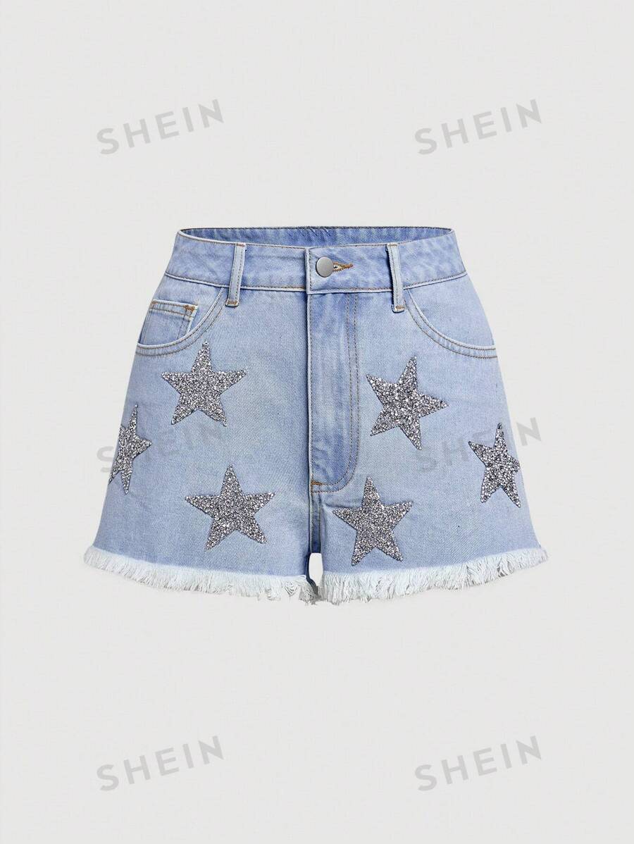 Short deshilachados con estrellas