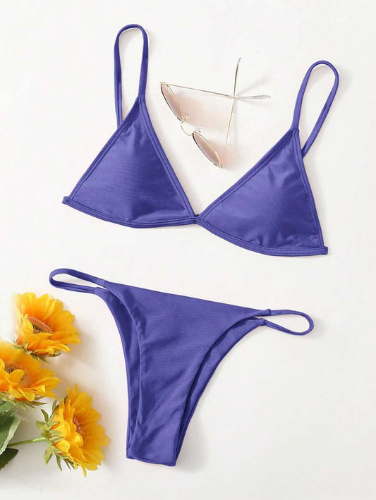 Traje de baño de bikini unicolor