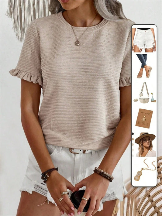 Camiseta con manga de volantes