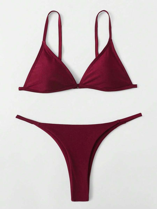 Traje de baño de bikini unicolor