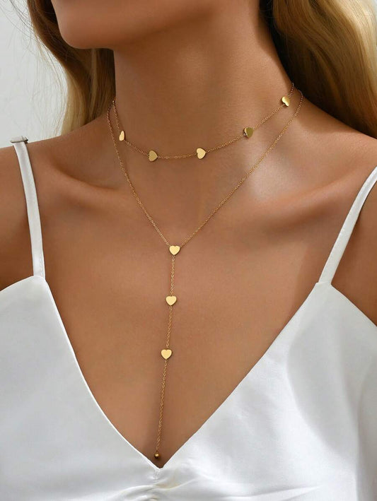 Collar a capas con diseño con corazón