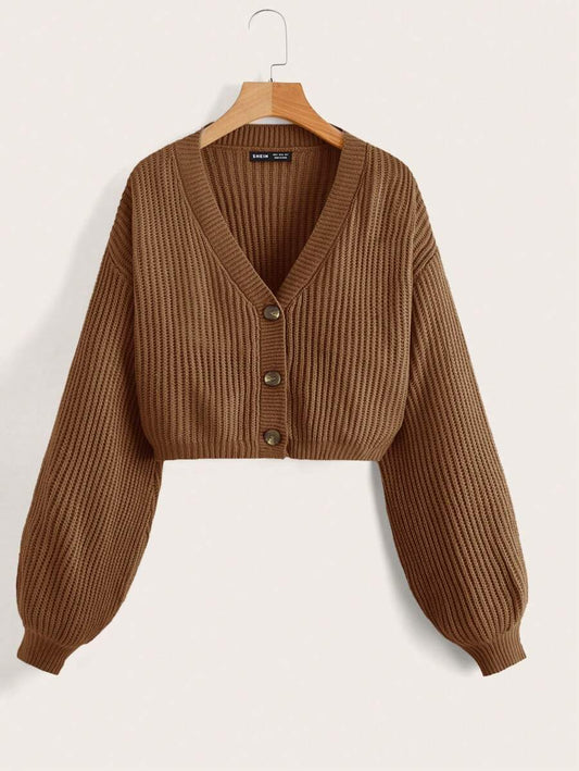 Cardigan de punto con patrón floral