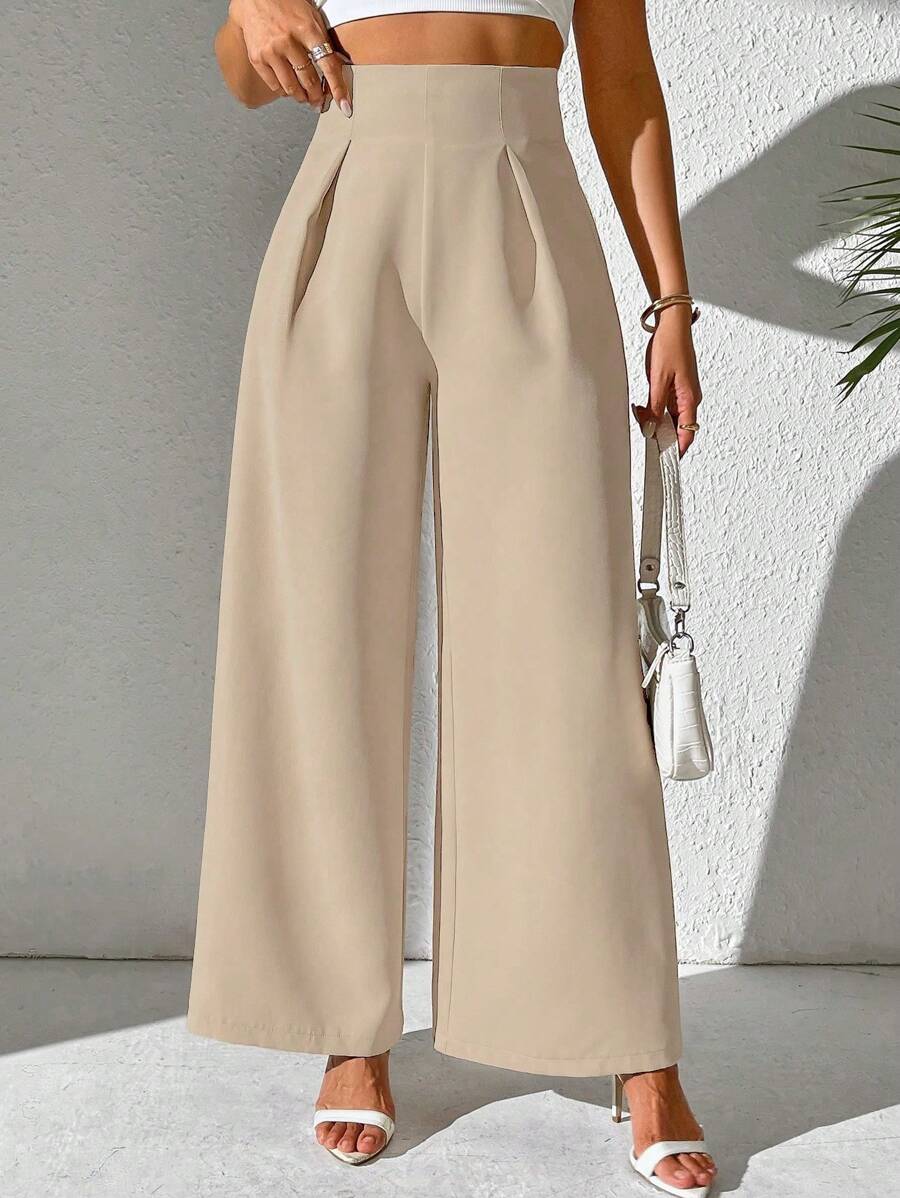 Pantalones anchos unicolor
