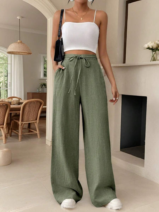 Pantalón recto y ancho