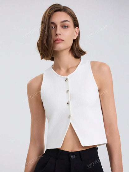 Chaleco casual con botones