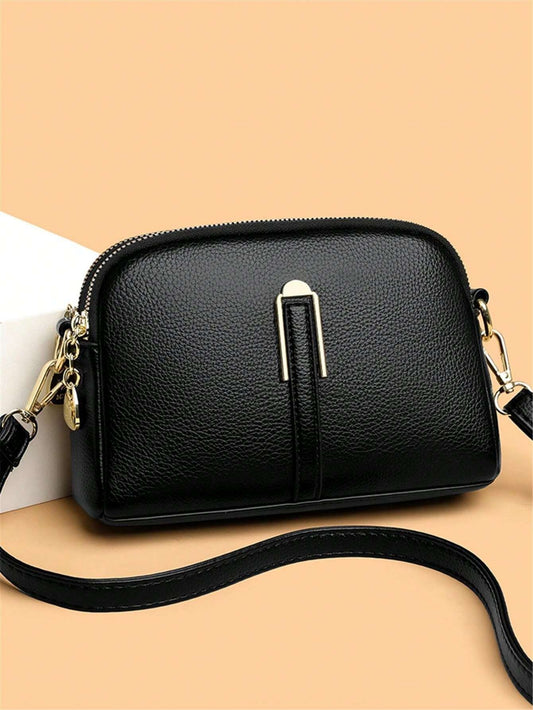 Bolso de hombro con cremallera de 2 capas