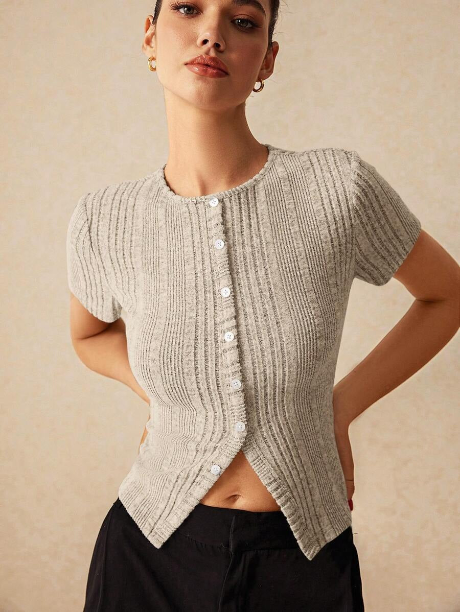 Camiseta con diseño acanalado