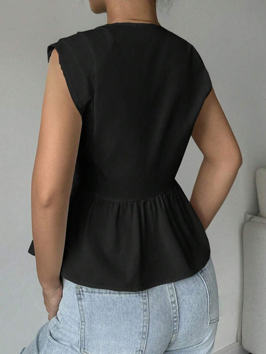Blusa con lazos delanteros
