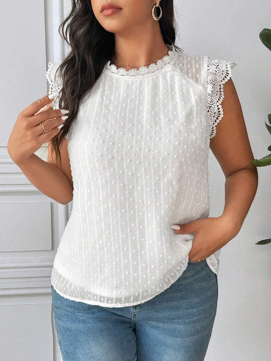 Blusa sin mangas con encaje