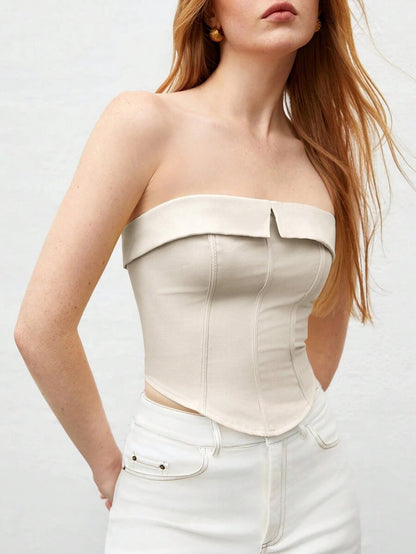 Top ajustado unicolor