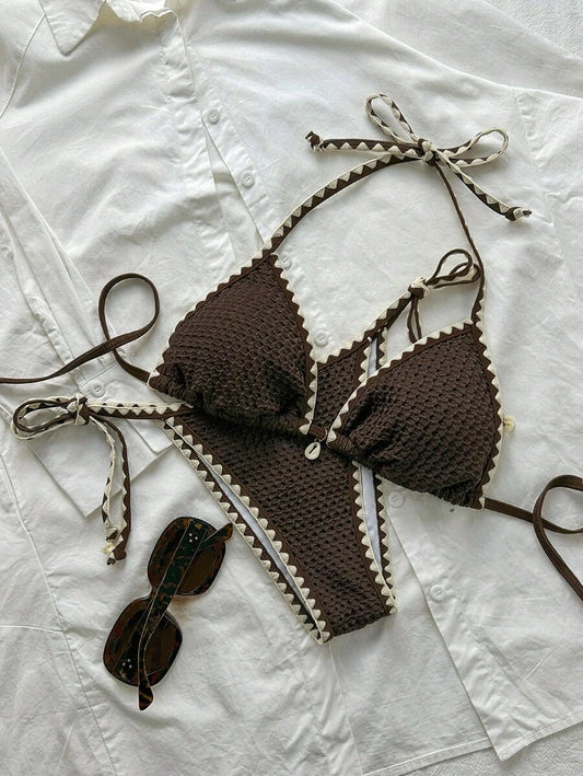 Traje de baño de bikini texturizado