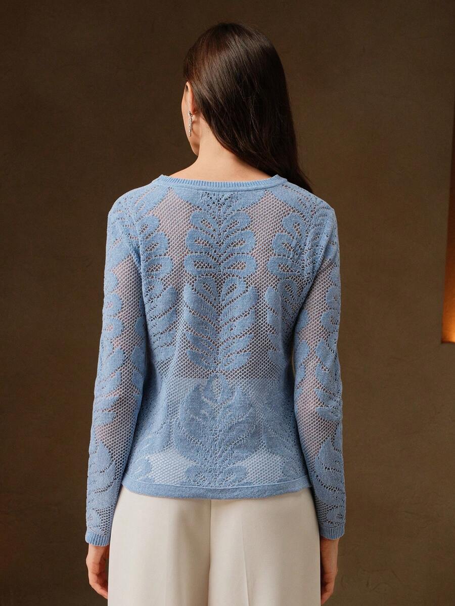 Camiseta manga larga con diseño de malla