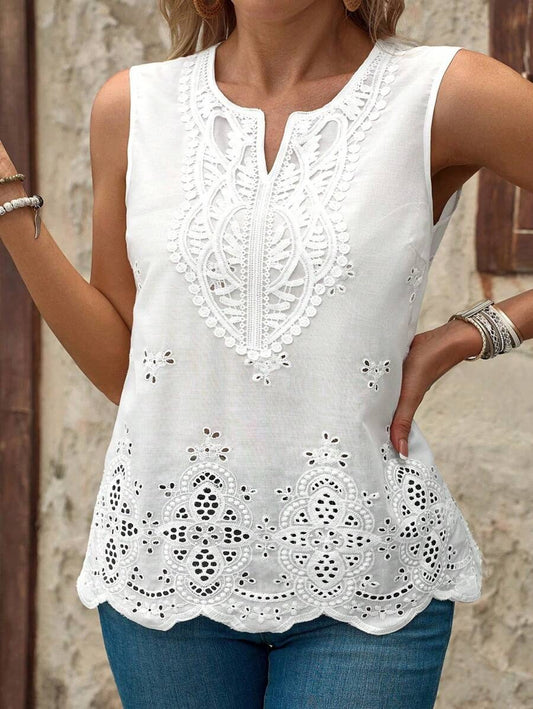 Top elegante bordado