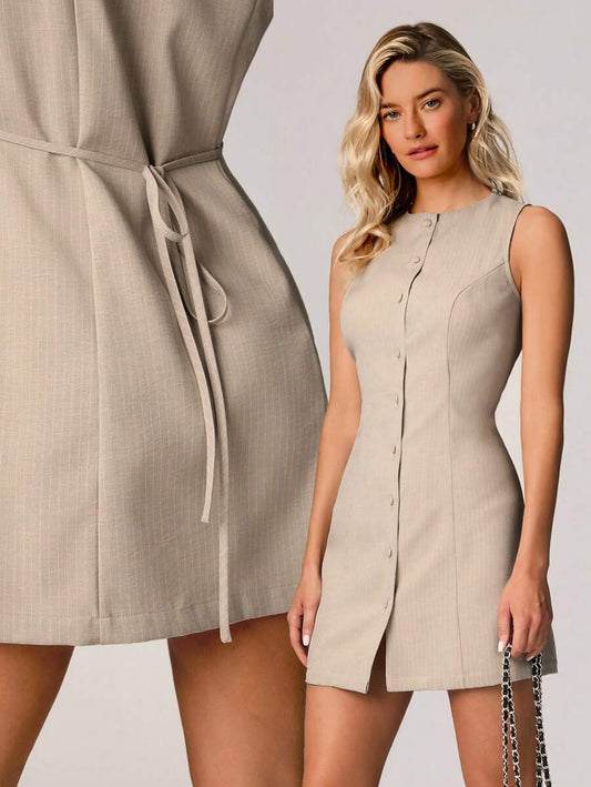 Vestido a rayas sin mangas
