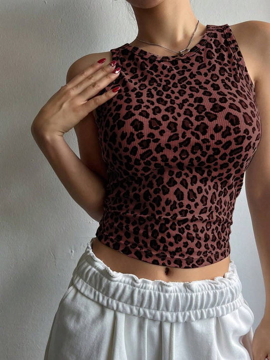 Top con estampado de leopardo