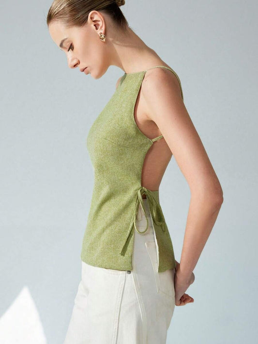 Top casual de espalda descubierta