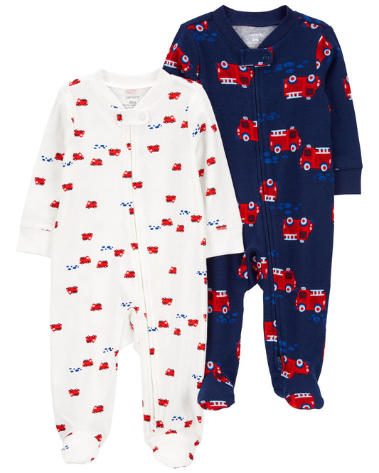 2 Pack de pijamas con cremallera para bebe